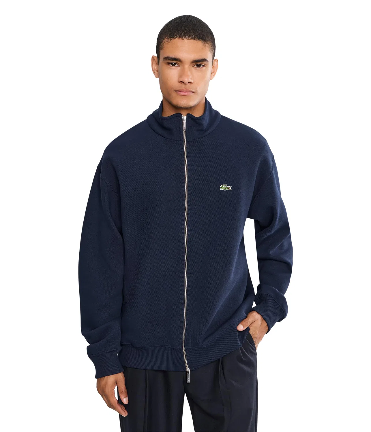 Двусторонняя толстовка пике на молнии Lacoste, Navy Blue