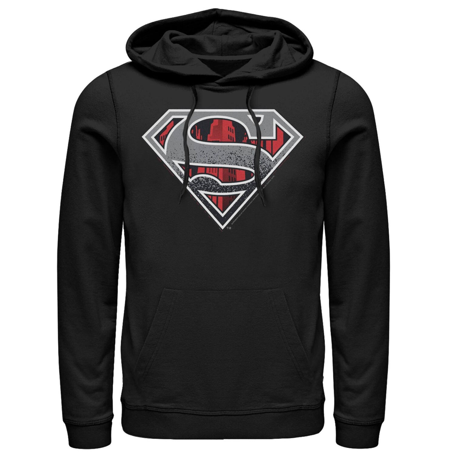 

Мужская толстовка с капюшоном с логотипом Superman Skyline DC Comics, черный