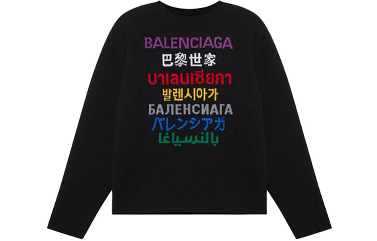 

Свитер мужской Balenciaga с логотипом на разных языках, черный