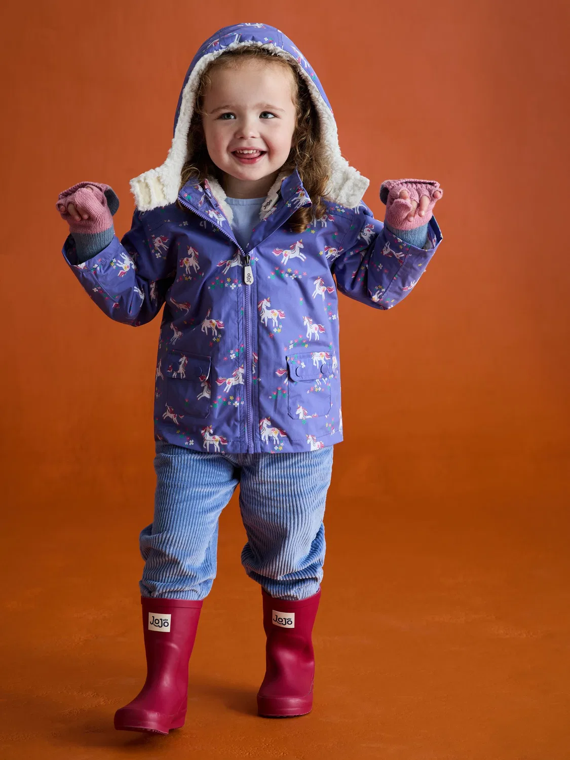 Куртка 4-в-1, водонепроницаемая, Polar Fleece Jojo Maman Bébé, фиолетовая — фото 3