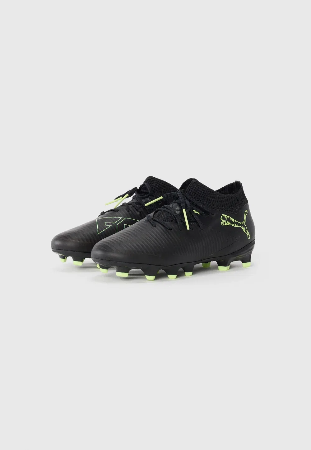 Футбольные бутсы Future 8 Pro унисекс для твердого грунта Puma, Black/Fizzy Light/Green Terrain — фото 2