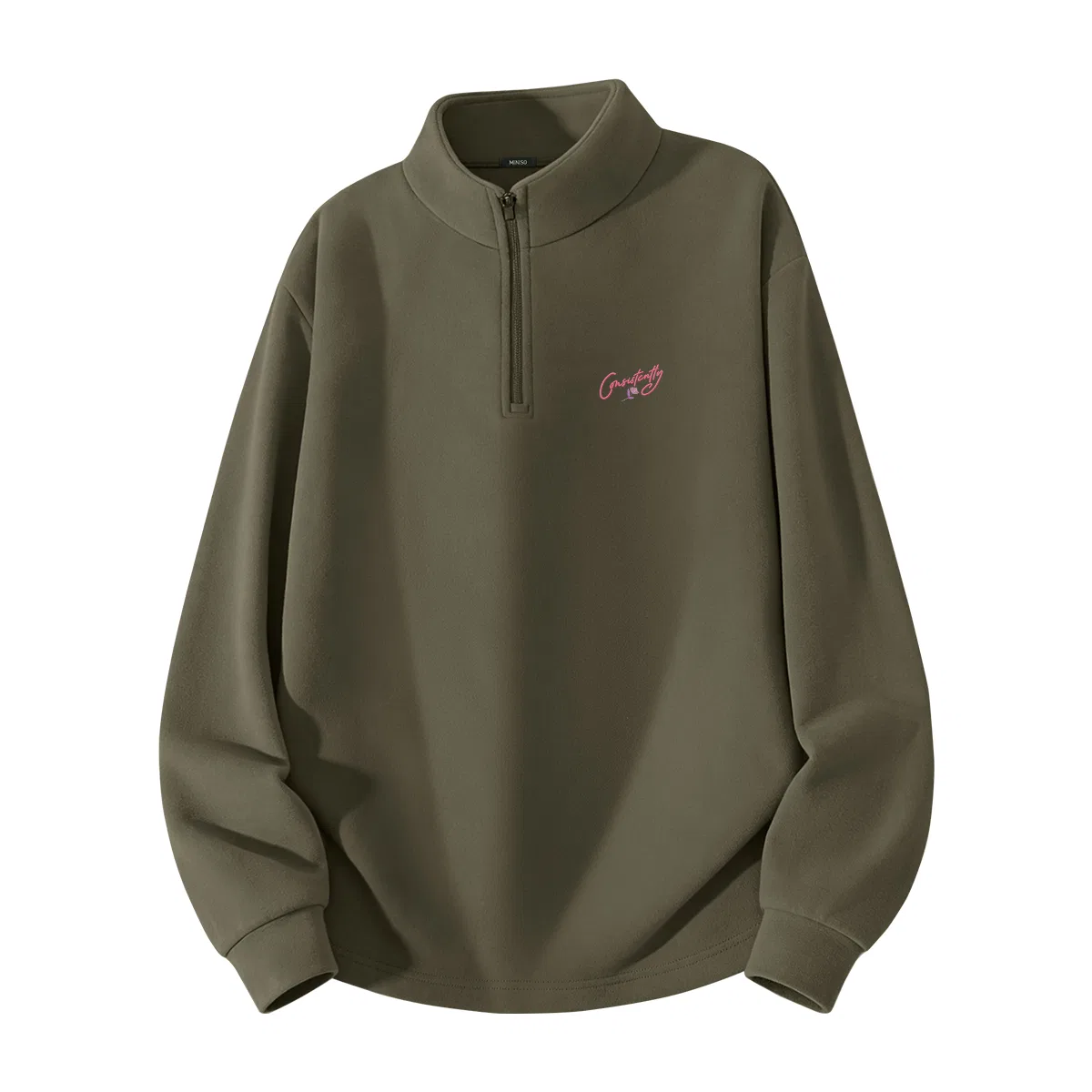 Детская футболка с начесом Miniso, Цвет Olive Green