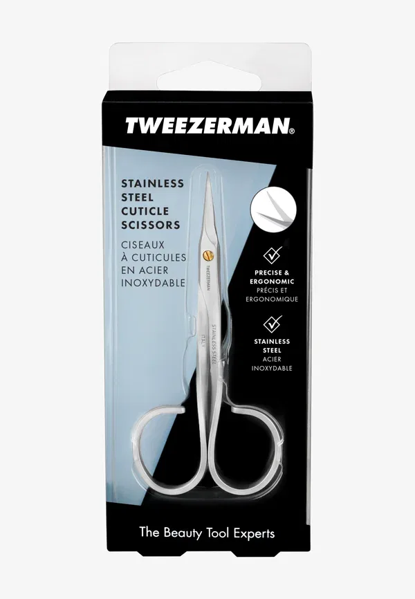 Ножницы для кутикулы из нержавеющей стали, Stainless steel cuticle scissors, Tweezerman, Silver — фото 3