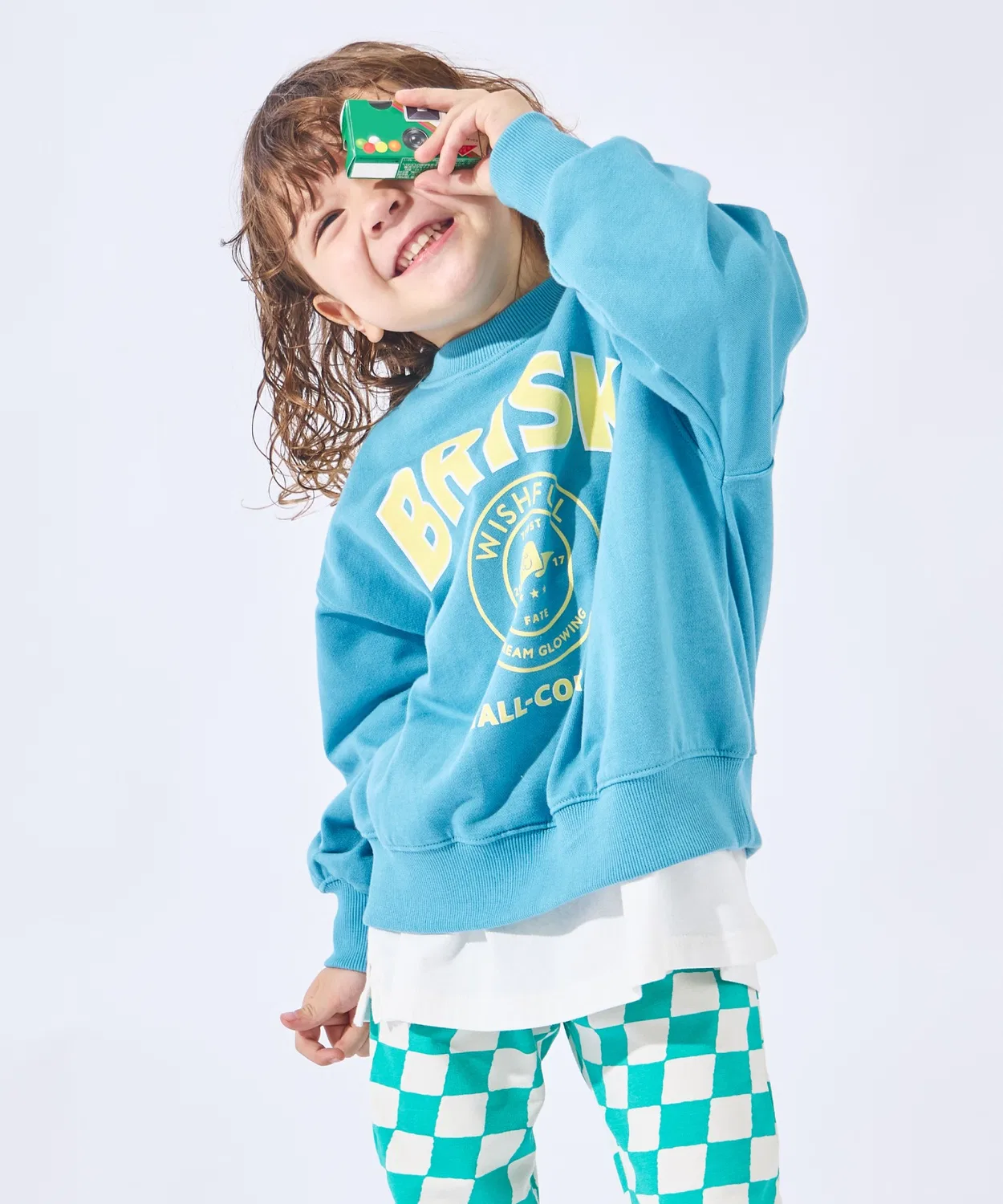 Детское худи с длинным рукавоми принтом ever closet, Sax Blue