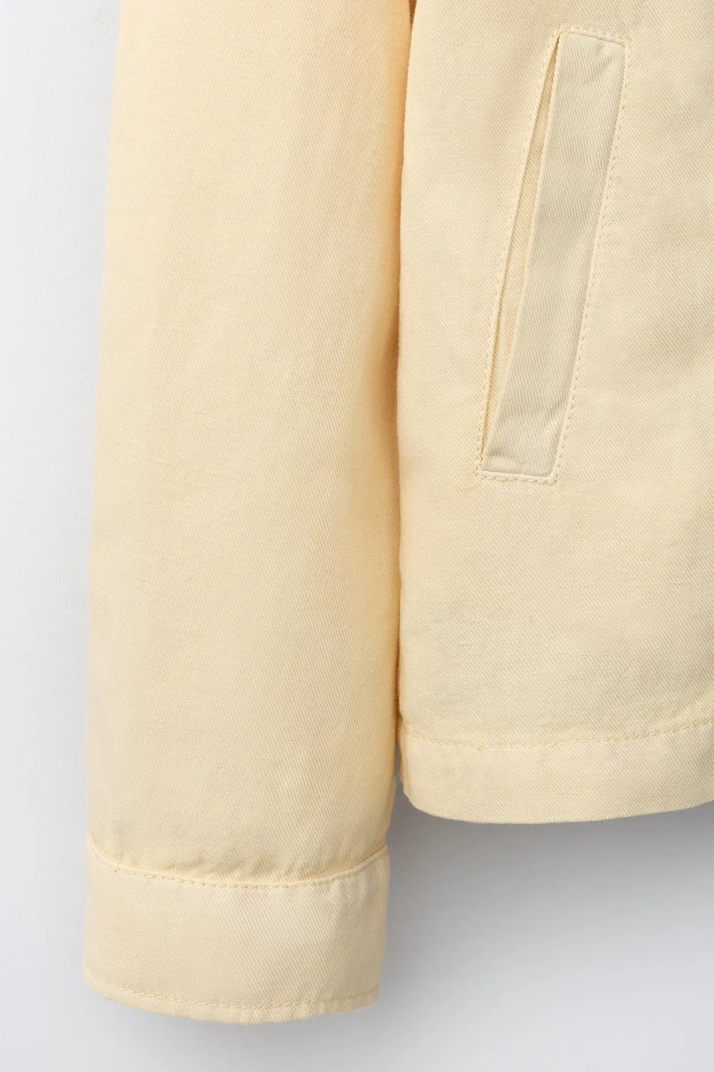 Куртка из хлопка и льна ZARA, Light Yellow — фото 4