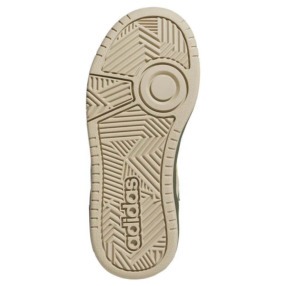 Детские кроссовки для мальчиков и девочек на шнуровке Hoops Mid 3.0 Kids Adidas, Night Cargo Clay Brown Core Black — фото 3