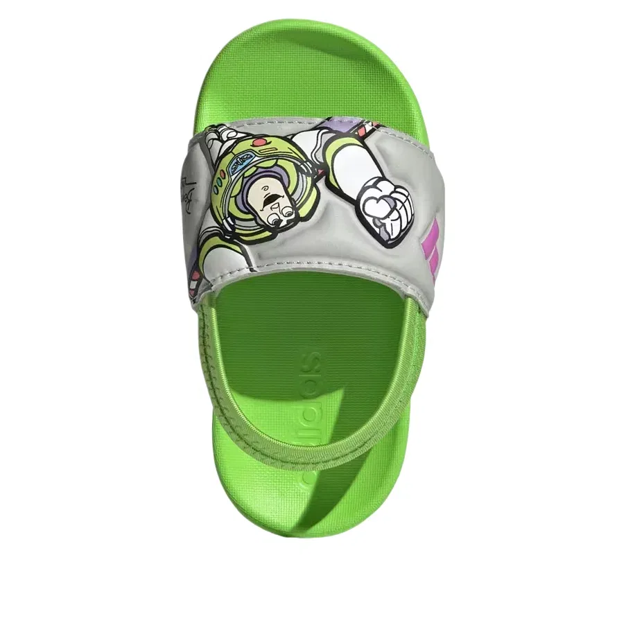 Детские шлепанцы с ремешком с принтом Toy Story Adilette Estrap Slides Adidas, зеленый — фото 2
