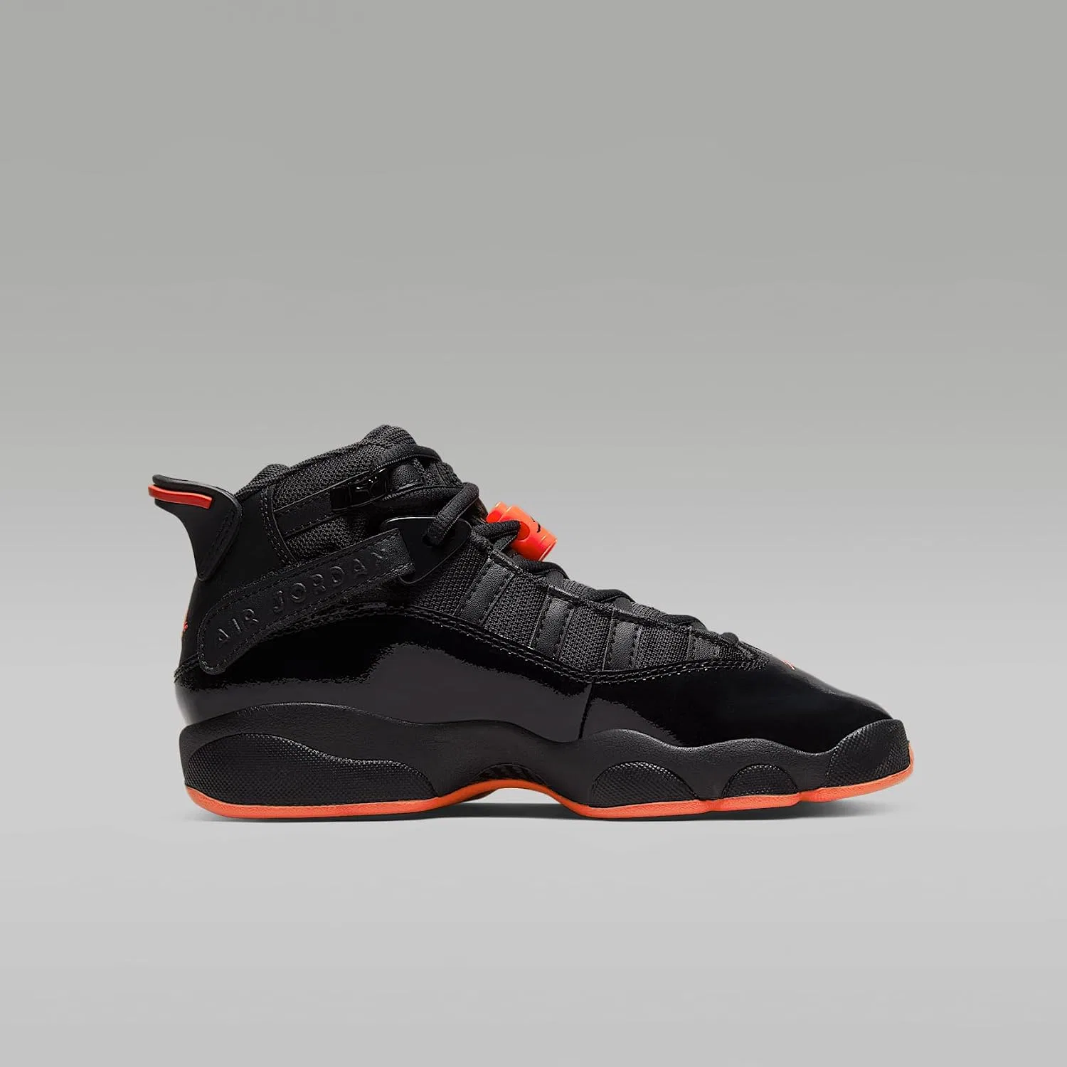 Детские кроссовки для мальчиков Jordan 6 Rings Nike, Black/Black/Infrared — фото 3