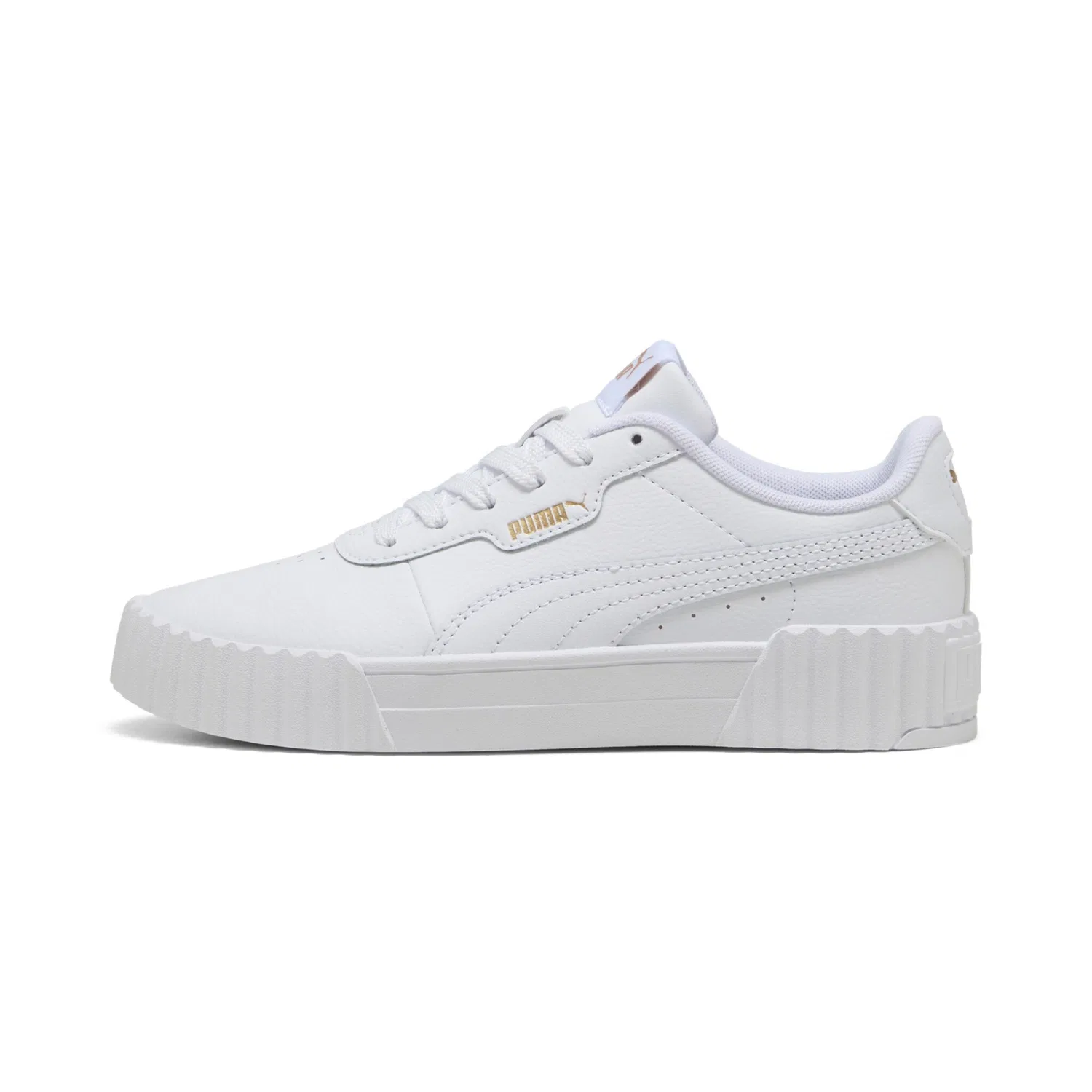 Детские кроссовки с легкой профилированной подошвой PUMA, White/Gold — фото 2