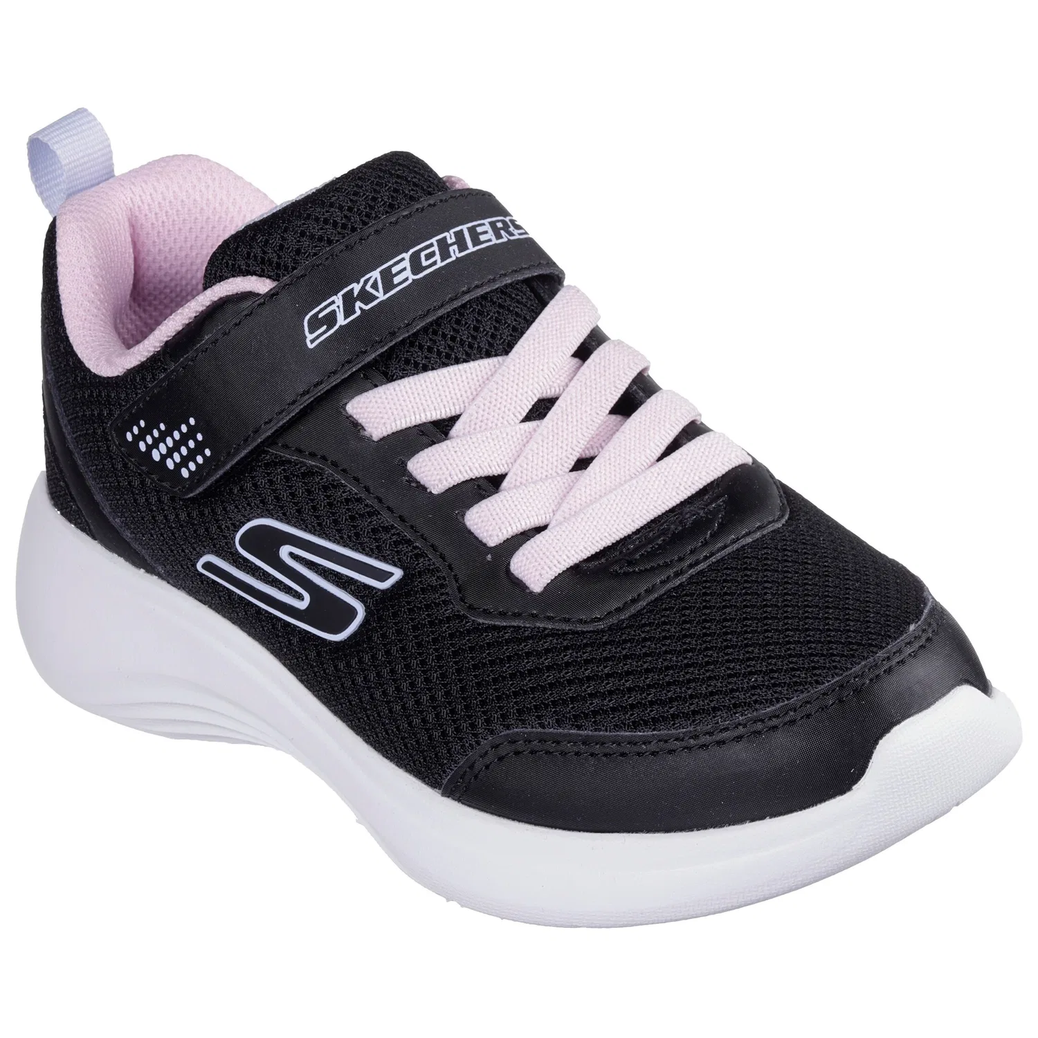 Детские кроссовки Slip-On с кожаным верхом Skechers, Black/Pink