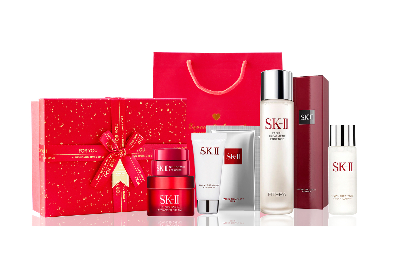 Набор для ухода за кожей SK-II включающий Soft Skin Brightening Essence 230 мл + Essence 75 мл, 6 средств — фото 4