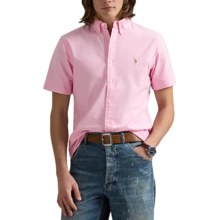 Рубашка хлопковая Polo Ralph Lauren, Pink — фото 4