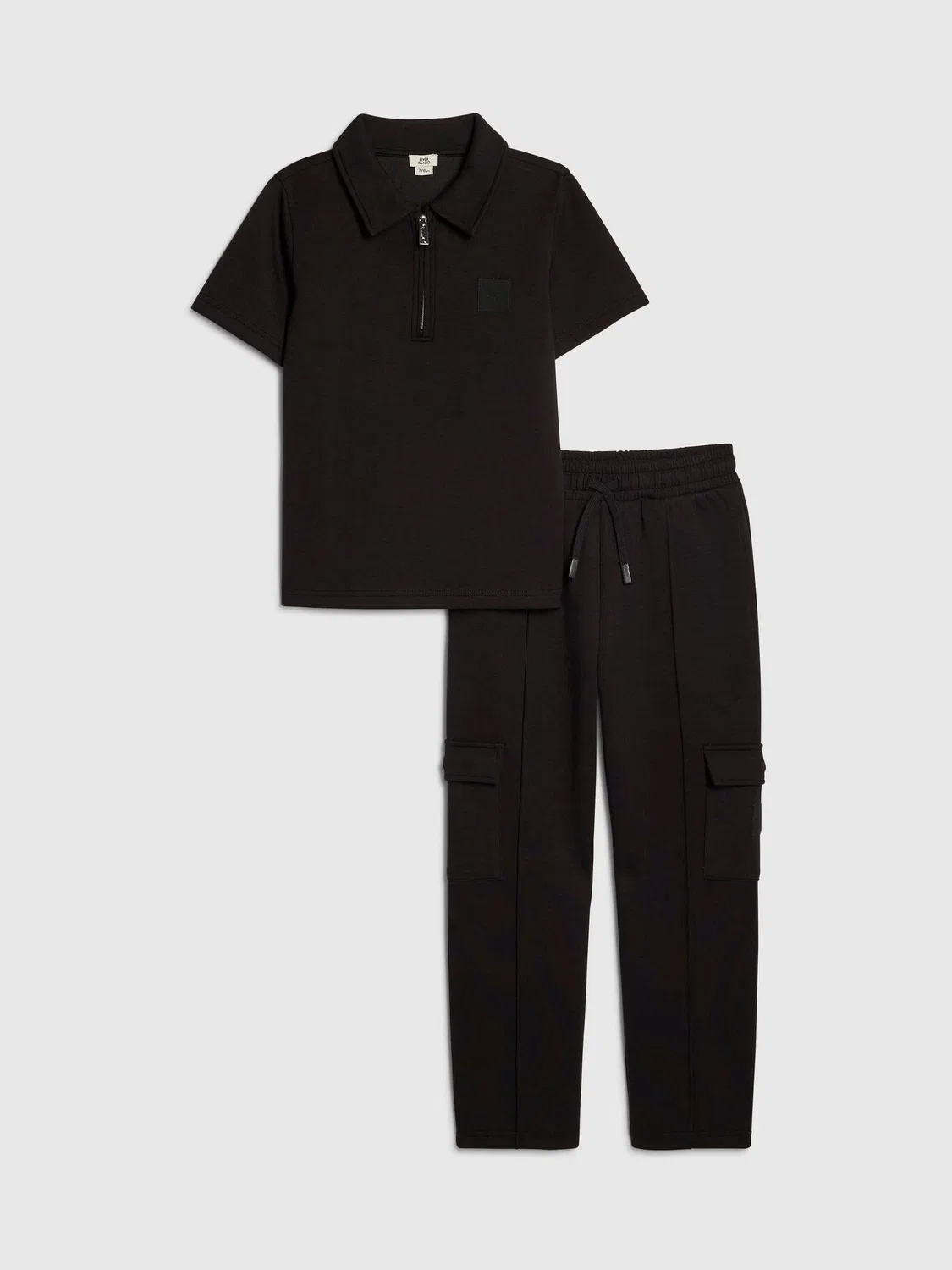 Комплект из поло и джоггеров Slim Fit Scuba River Island, черный
