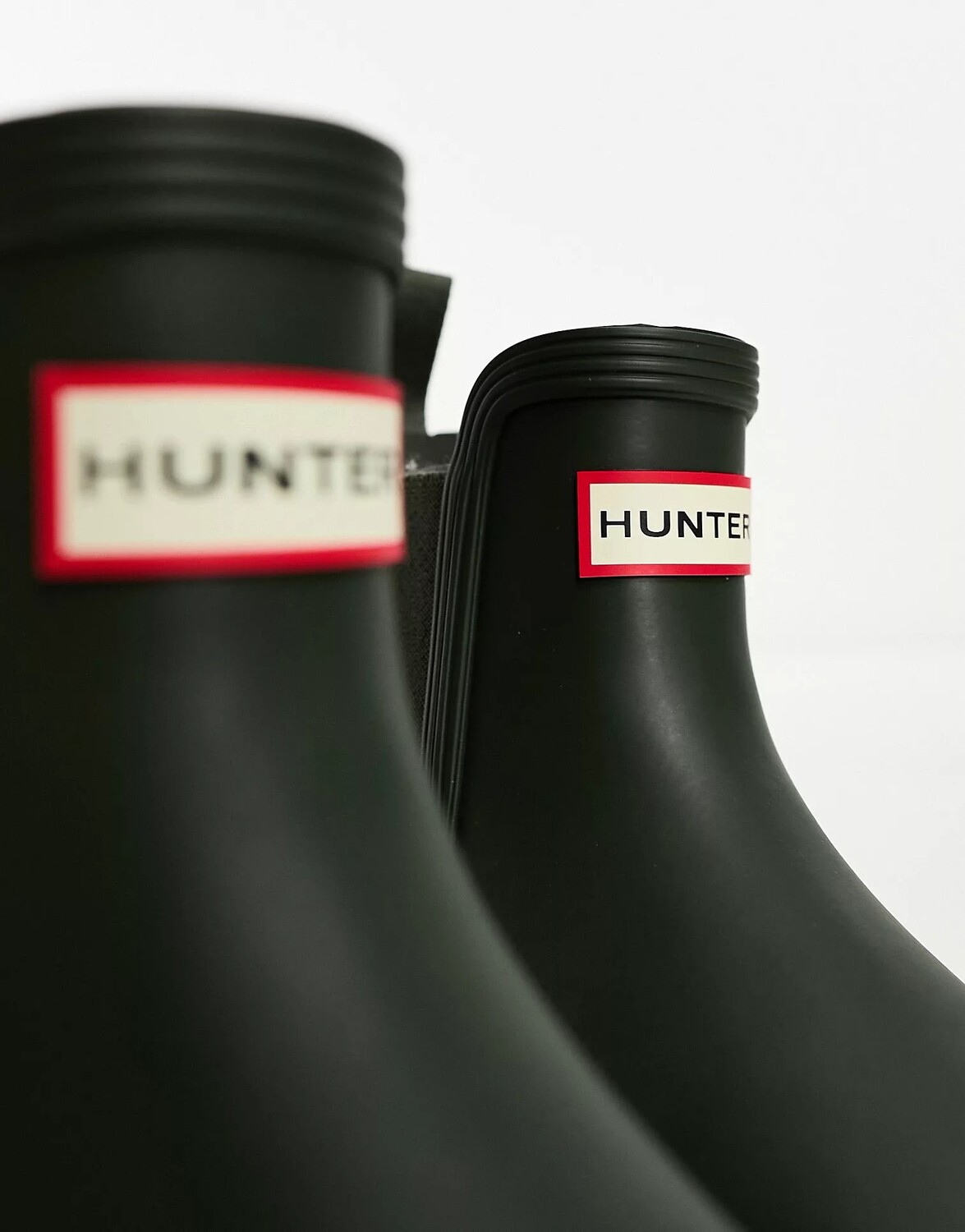 Ботинки мужские Hunter Original Chelsea Wellington резиновые на толстой подошве, темно-зеленый — фото 4