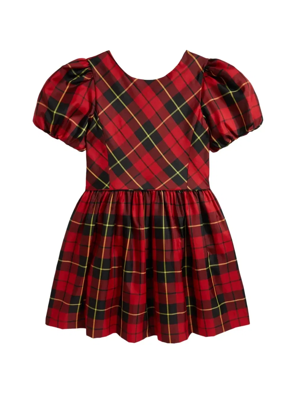 Клетчатое платье с объемными рукавами POLO RALPH LAUREN KIDS, красный
