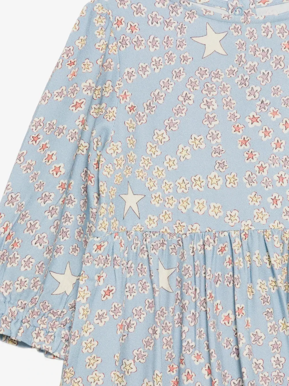 Платье в горошек со звездами Stella McCartney Kids, синий — фото 3