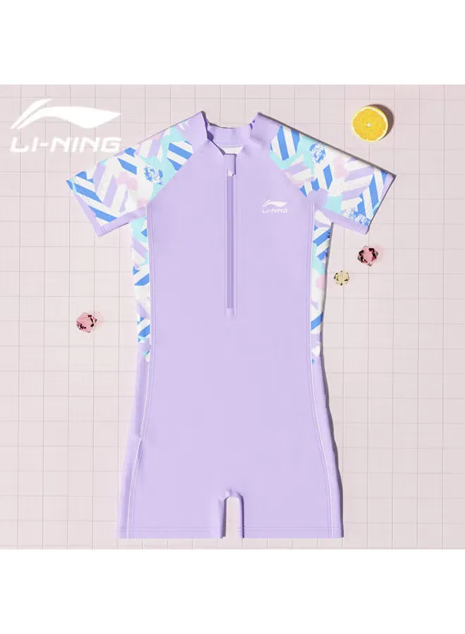 Купальник слитный с шортами для девочки Li-Ning, фиолетовый