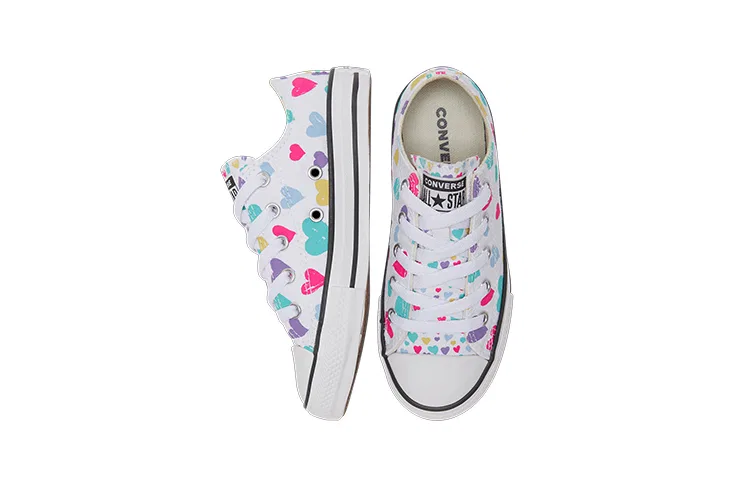 Детские кеды из хлопка с принтом Hearts Converse, Black — фото 4