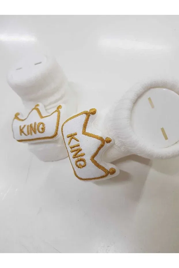 Детские носочки для новорожденных хлопковые King accessory Baby By Bumbo, Ecru — фото 2