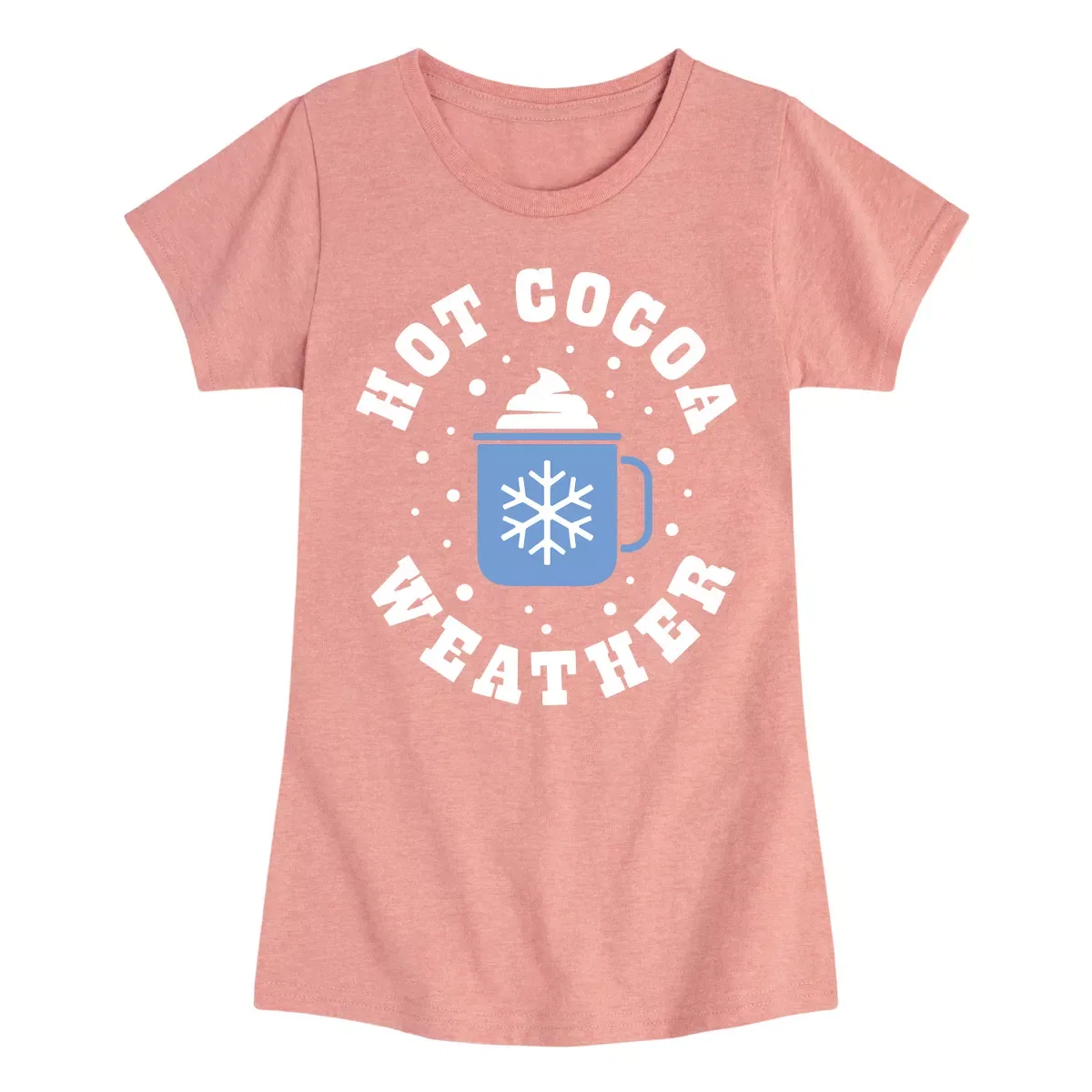 Детское футболка с принтом Hot Cocoa Weather Instant Message, Heather Navy