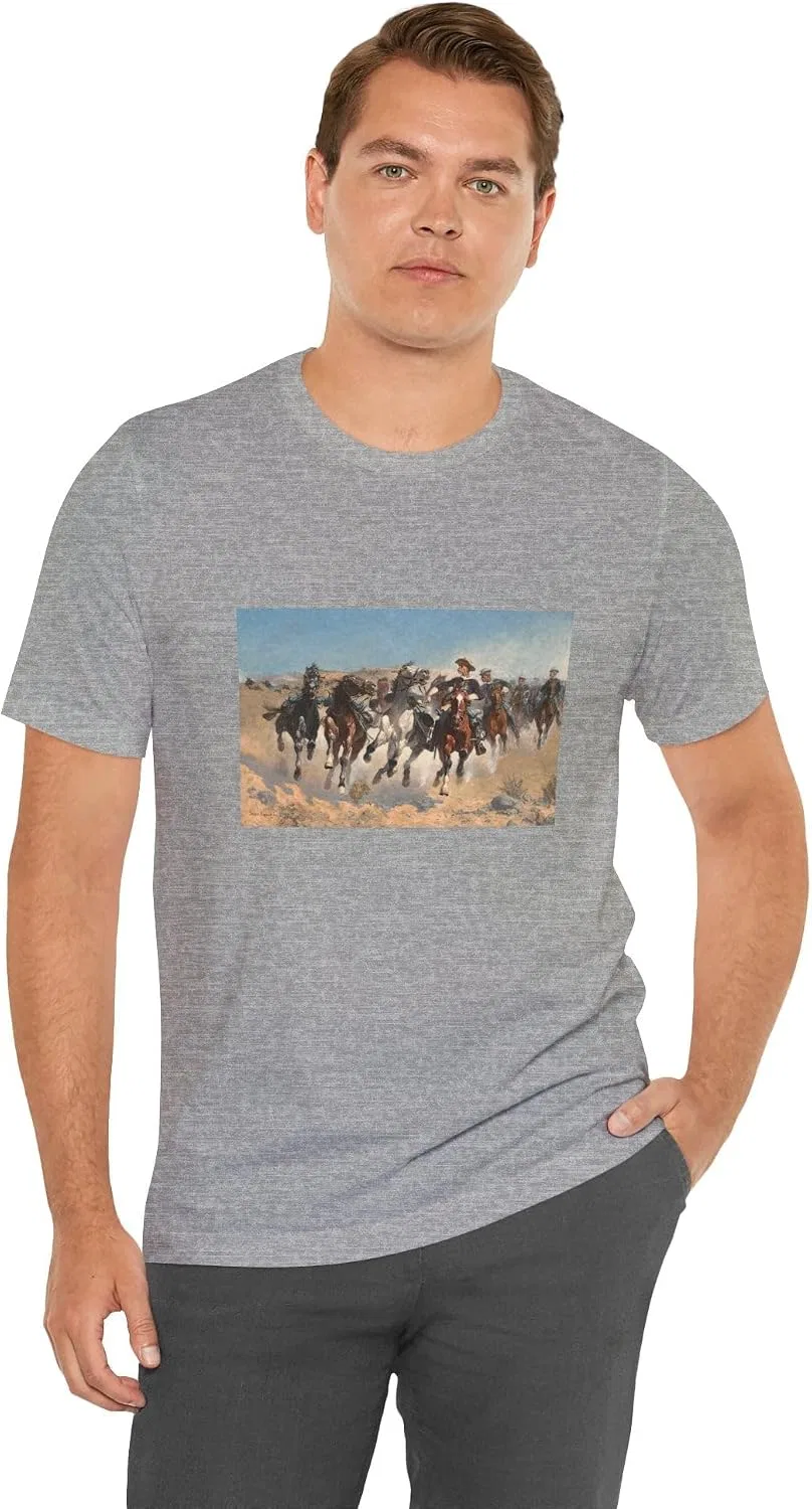Женская футболка с принтом Masters of Art Frederic Remington, белый — фото 3