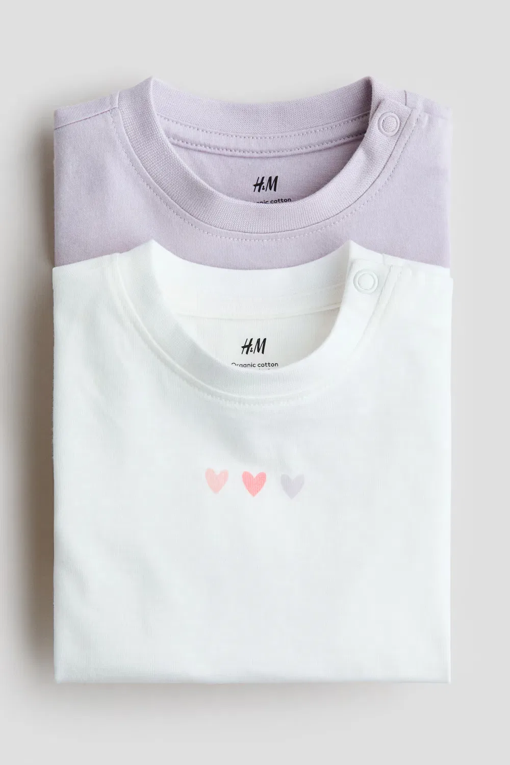 Комплект из 2 хлопковых футболок H&M, Helllila/Herzen — фото 2