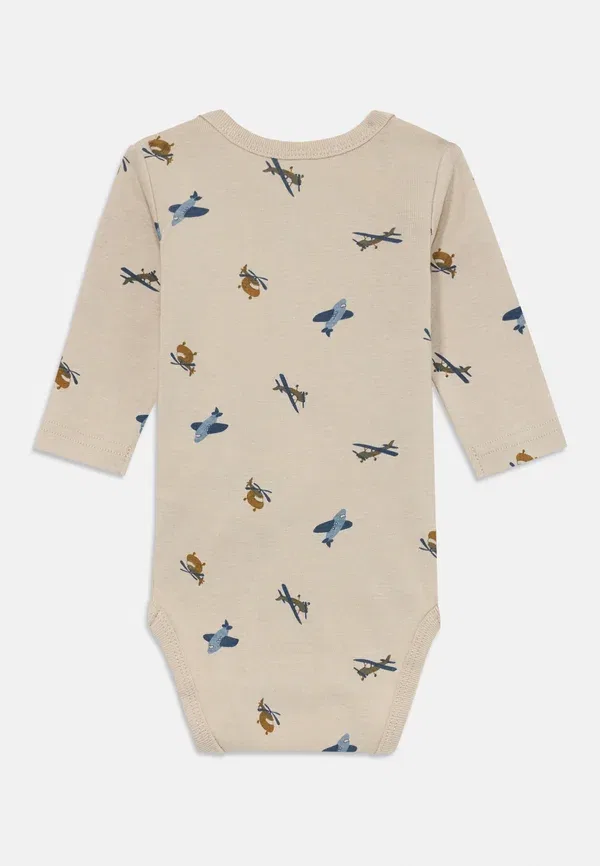 Комплект боди из 3 штук, хлопок, Romper 3 pack, Name It, beige, бежевый — фото 2
