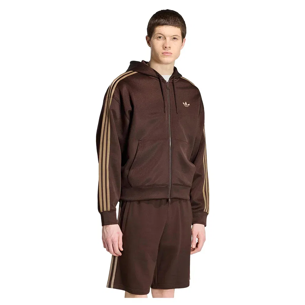 Худи оверсайз на молнии Adicolor Spacer Adidas Originals, коричневый