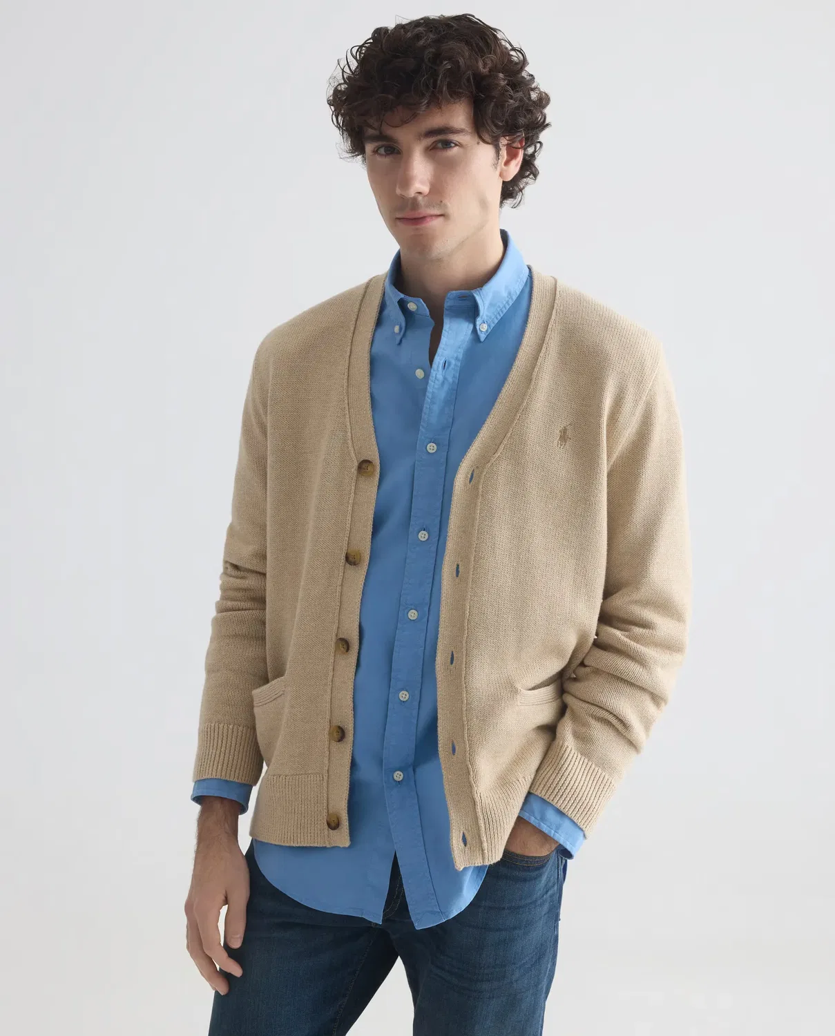 Мужской кардиган хлопковый Polo Ralph Lauren, Beige