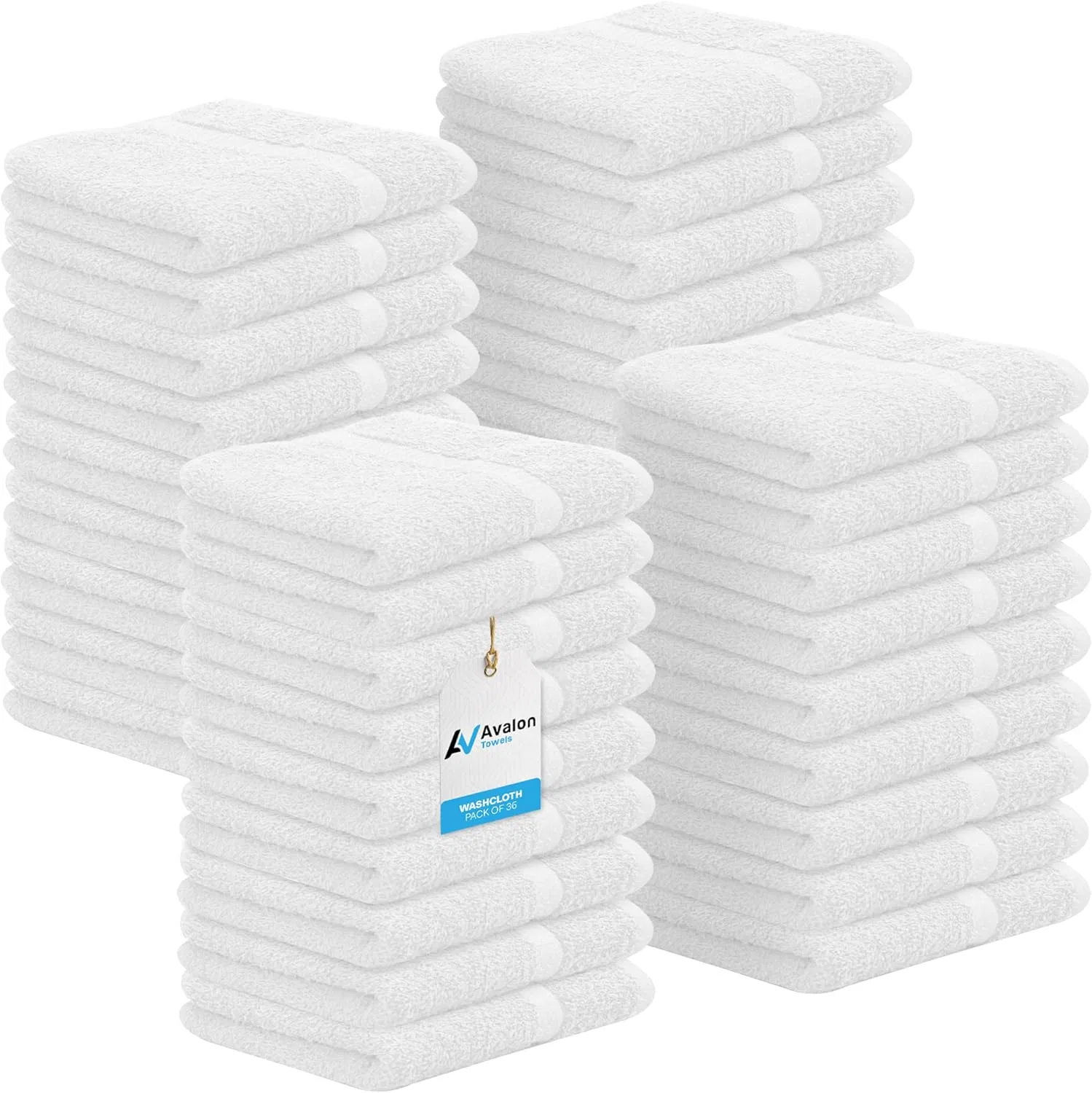 Махровая салфетка Avalon Towels, 36 шт, 30.5x30.5 см, Белый