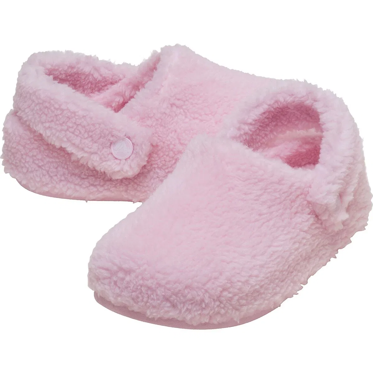 Детские тапочки с искусственным мехом Classic Cozzzy Slipper Crocs, Pink Milk — фото 2