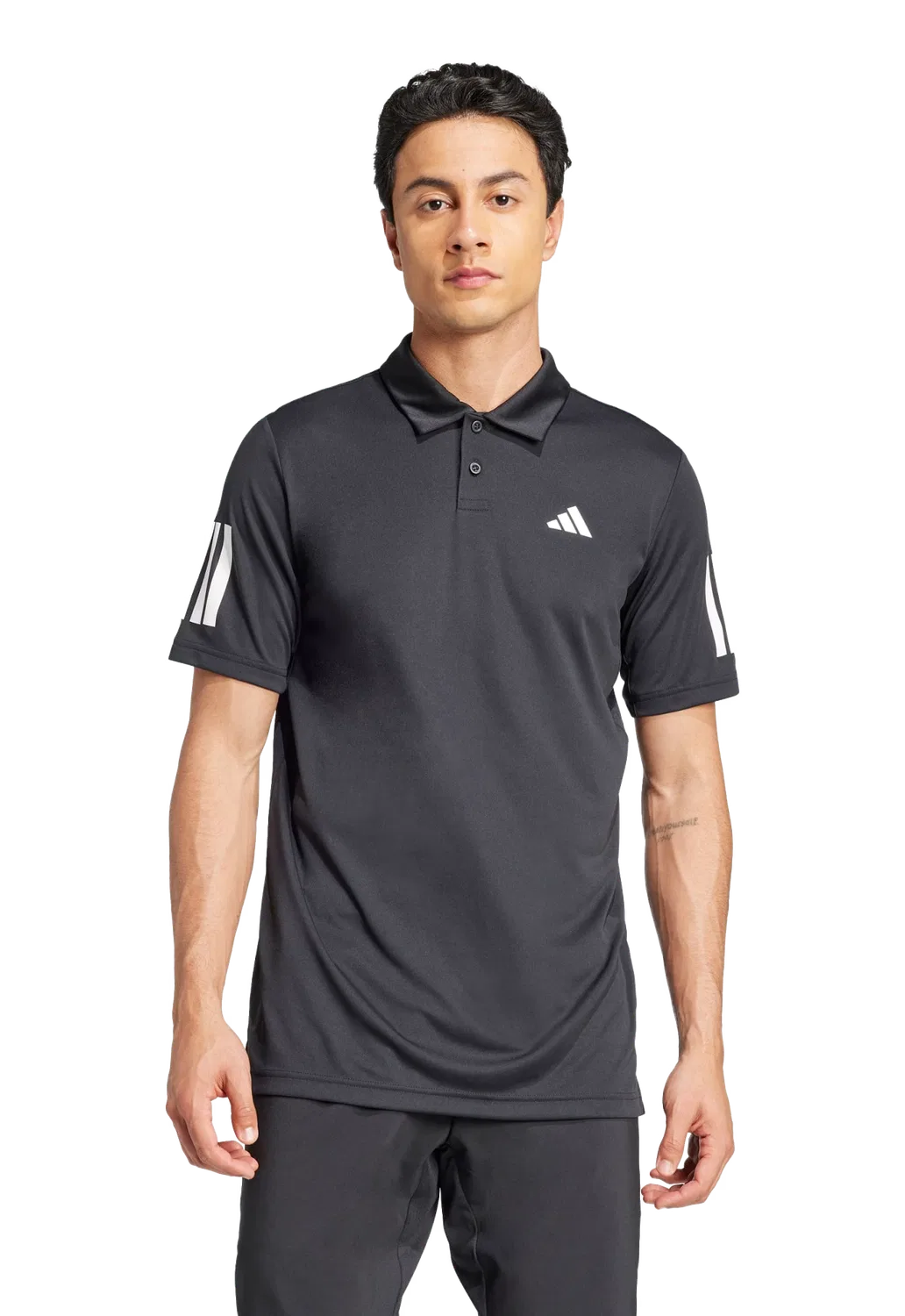 Мужское поло с тремя полосками Club Tennis Adidas, черный — фото 2