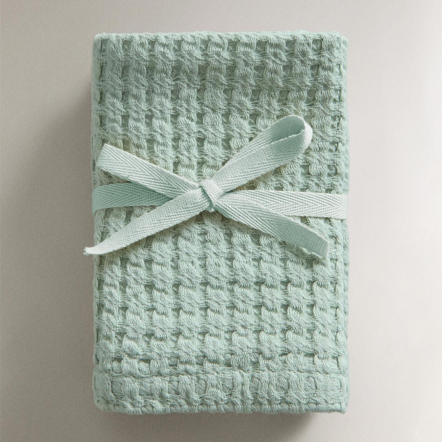 

Набор полотенец Zara Home Waffle-knit Cotton Hand, 3 предмета, зеленый