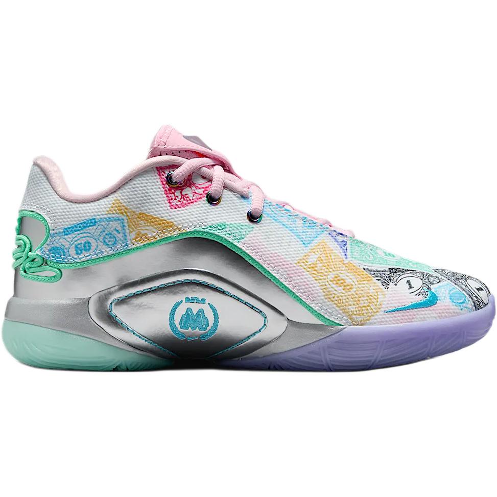Nike Легкие детские баскетбольные кроссовки LeBron 22 с амортизацией, износостойкие, белый розовый синий зеленый — фото 3