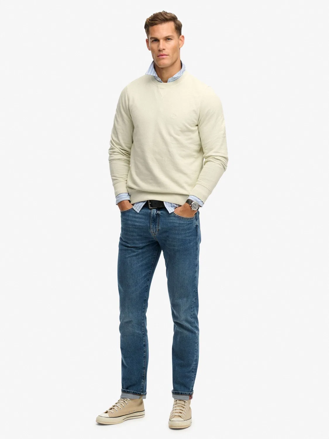 Свитшот Classic Essential Superdry, кремовый — фото 4