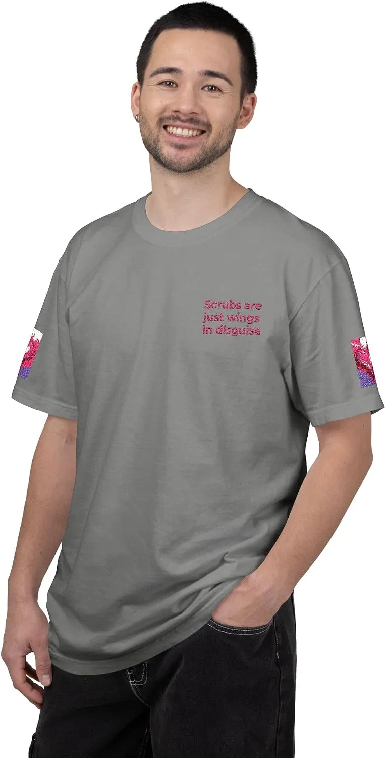 Футболка с принтом Scrubs are Just Wings in Disguise Comfort Colors, Granite — фото 2