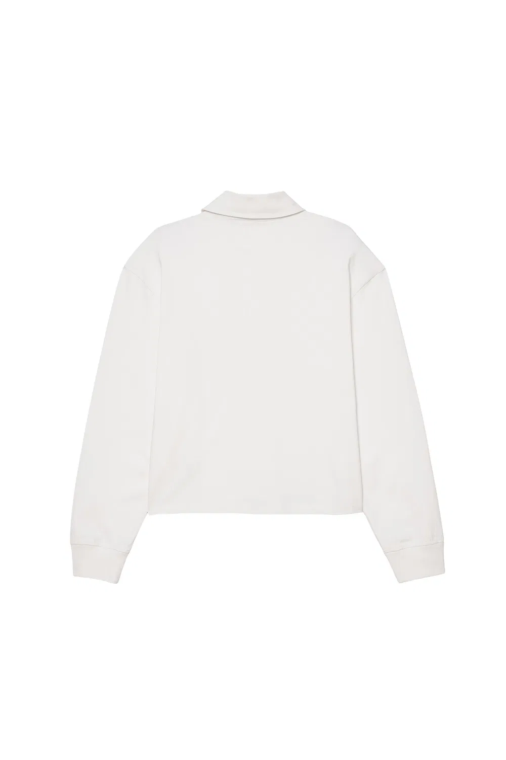 Хлопковая рубашка-поло укороченного кроя ZARA, Oyster-White — фото 4