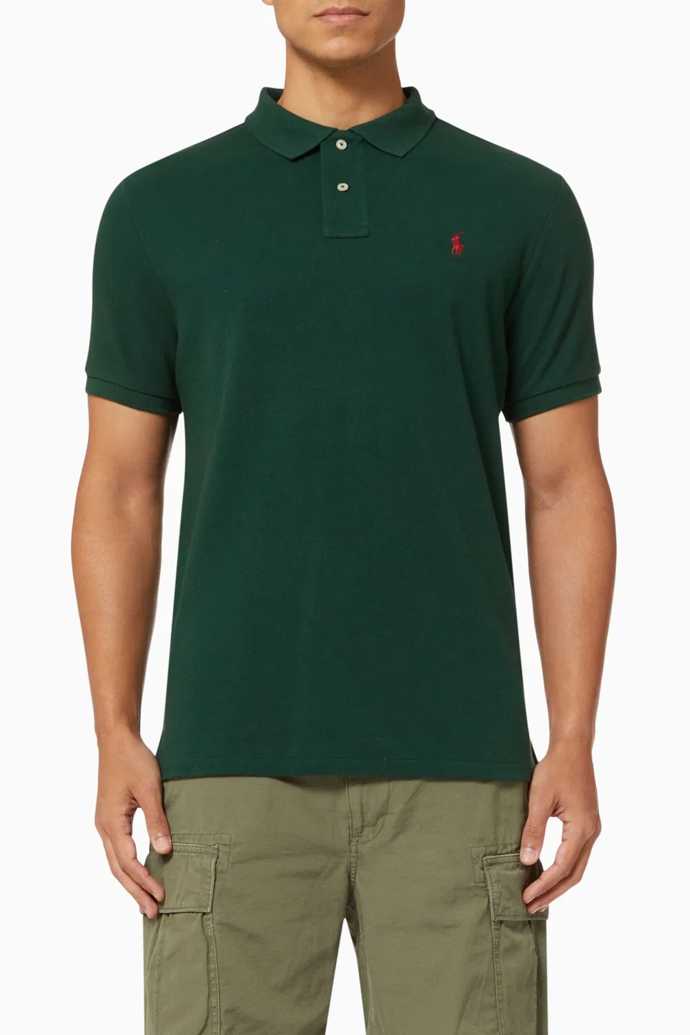 Поло с принтом Custom Slim Fit Polo Ralph Lauren, зеленый