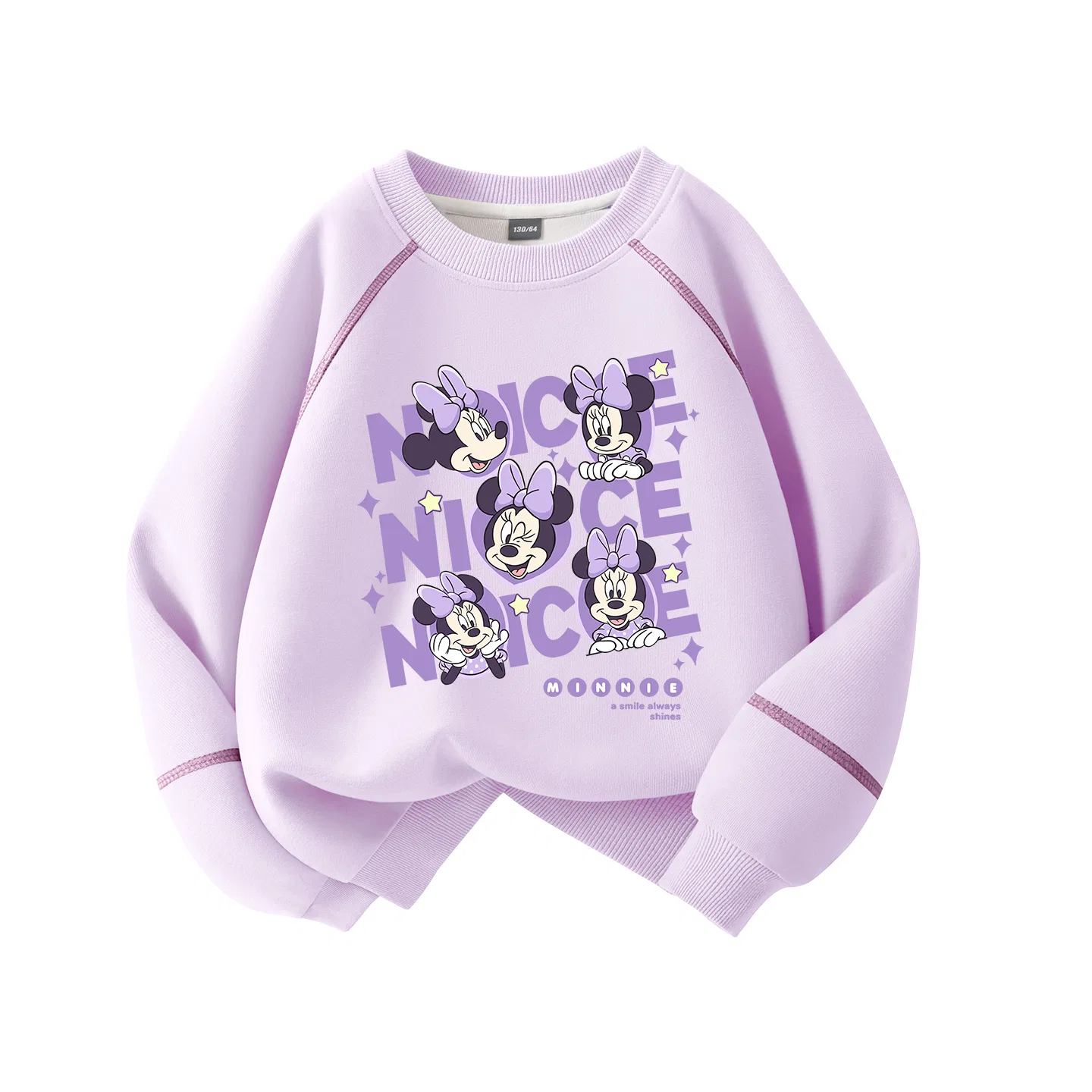 Детский свитшот с принтом Minnie Lightning Purple, Disney, Цвет Di Floral Minnie Lightning Purple