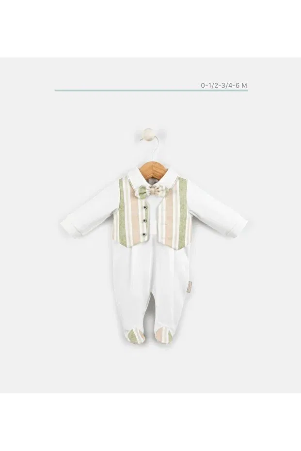 Детский комбинезон для мальчиков с пледовым принтом Babydola, Green — фото 4