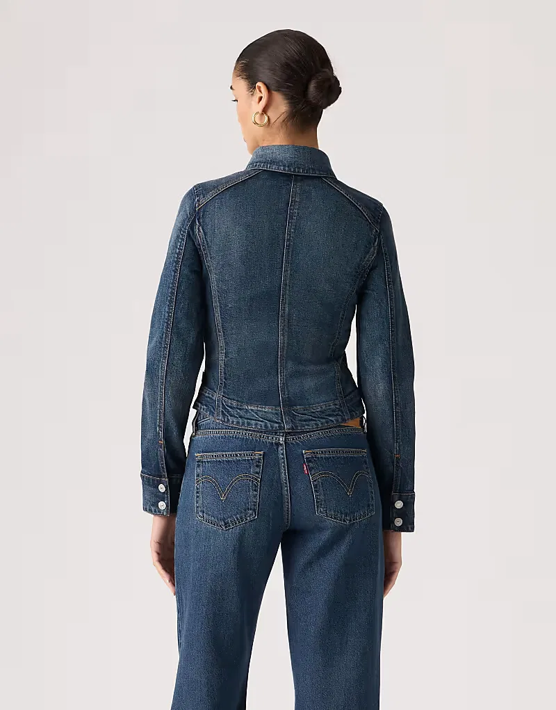 Джинсовая облегающая куртка-тракер Levi's Stretch, синий — фото 2