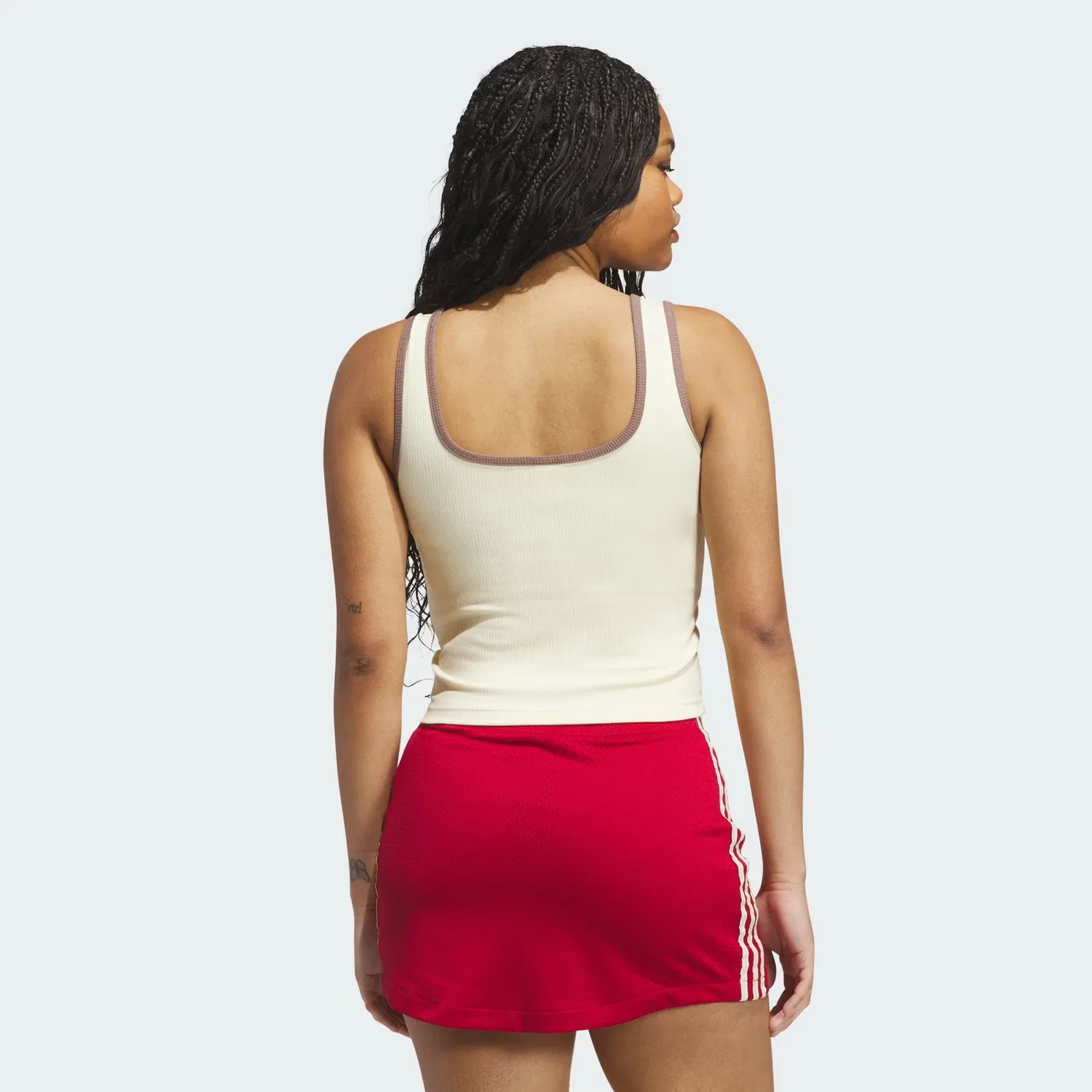 Женская майка с рубчатой фактурой Graphic Rib Tank Adidas Originals, теплый ванильный — фото 2
