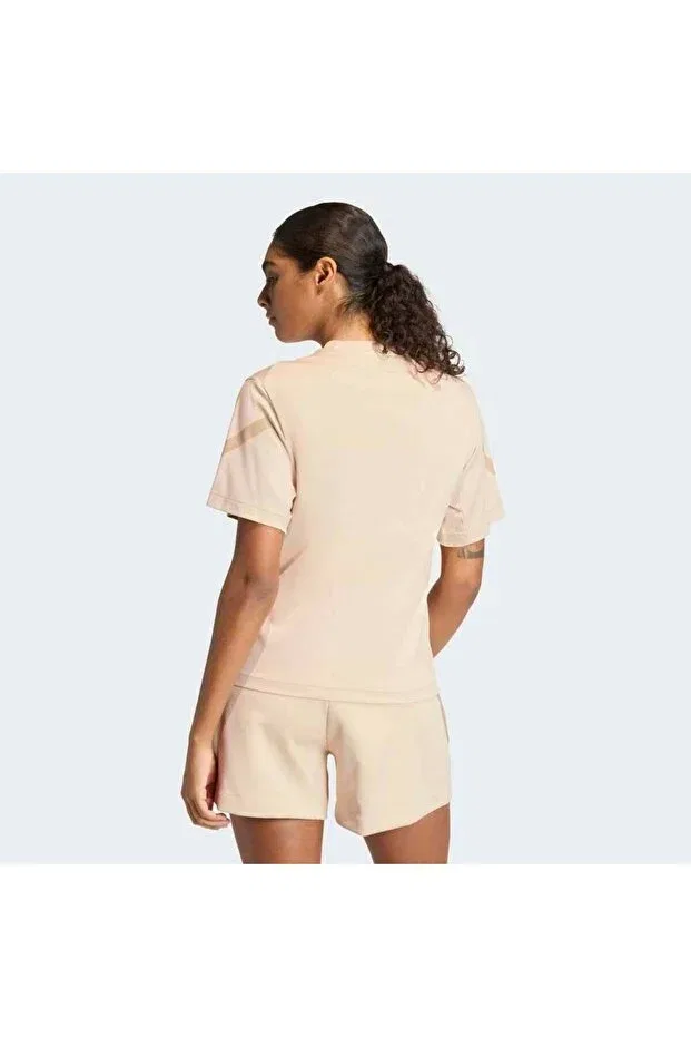 Женская футболка из полиэстера Adidas, Beige — фото 3