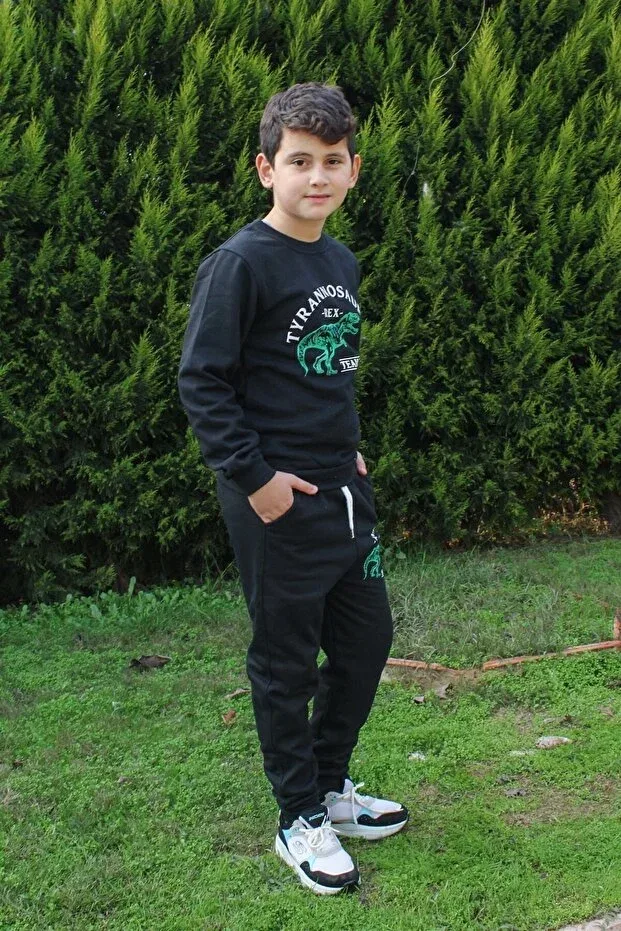 Детский для мальчиков комплект спортивного костюма Trex printed Fyk Kids, Black