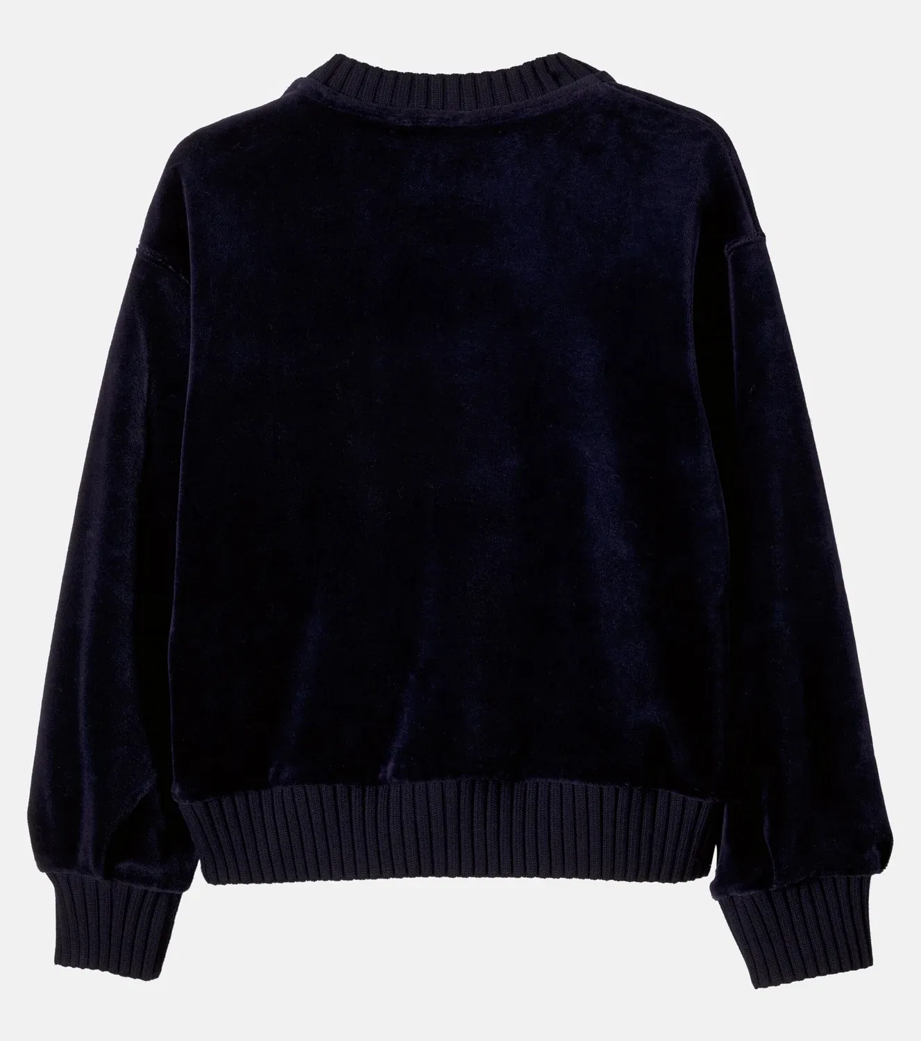 Толстовка из хлопкового вельвета с вышитым логотипом Chloé Kids, синий — фото 3