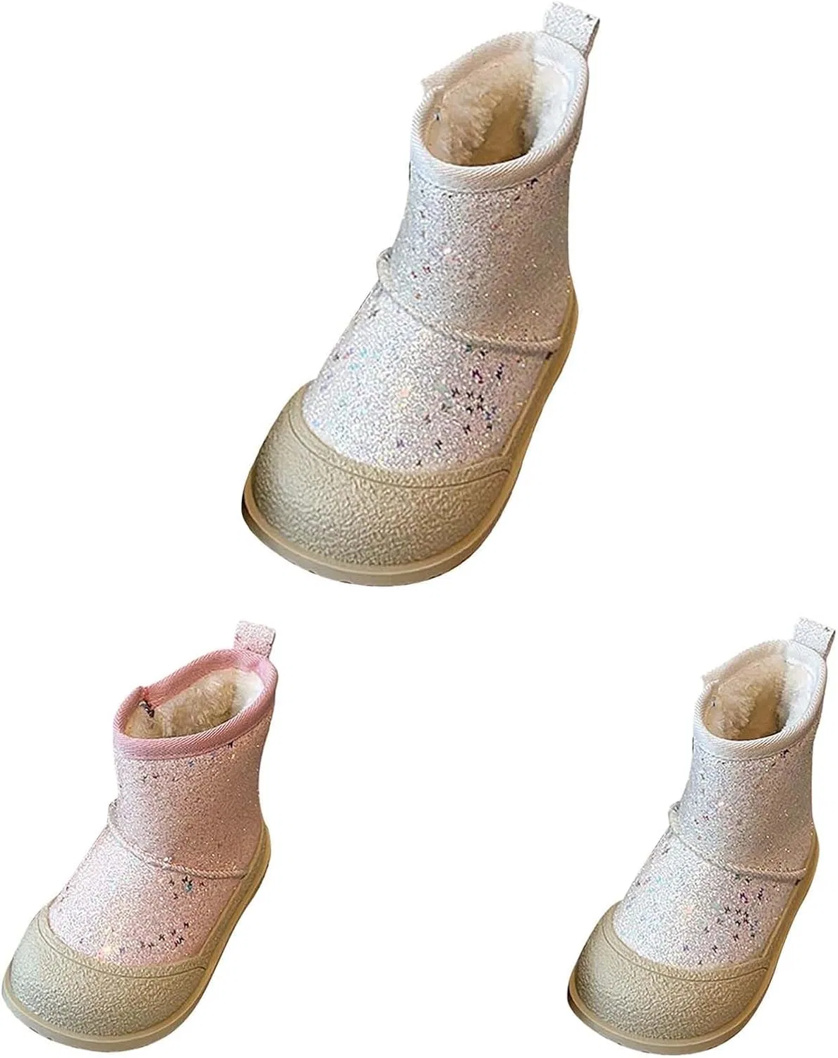 Детские зимние сапоги для девочек с блестками Sparkle Ankle Boots, White — фото 2