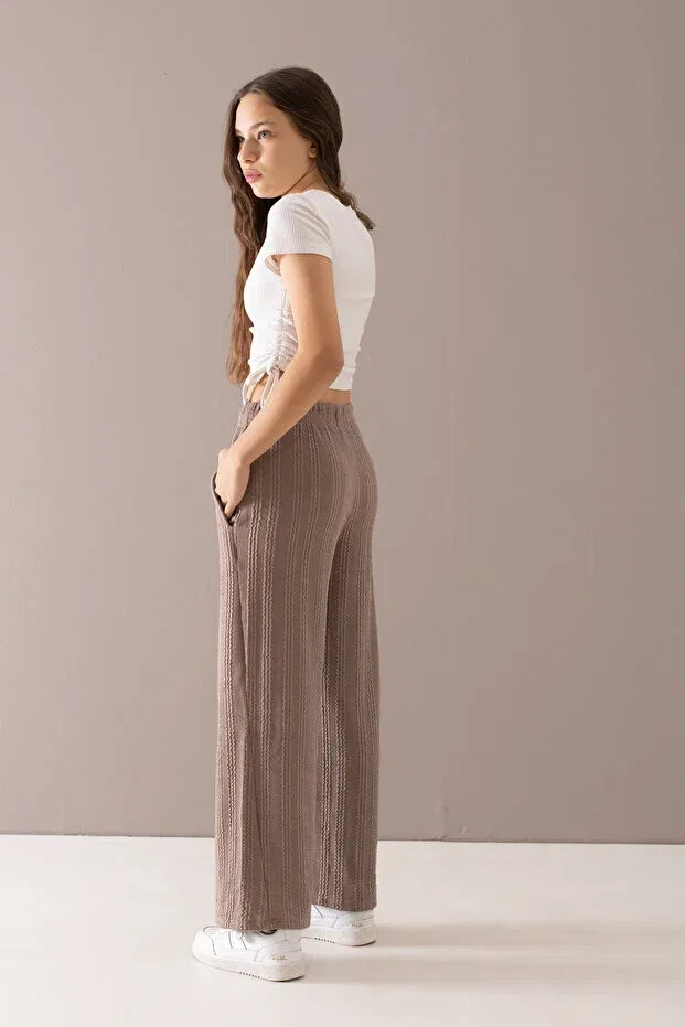 Детские брюки для девочек прямого кроя Cansın Mini, Nude Color — фото 3