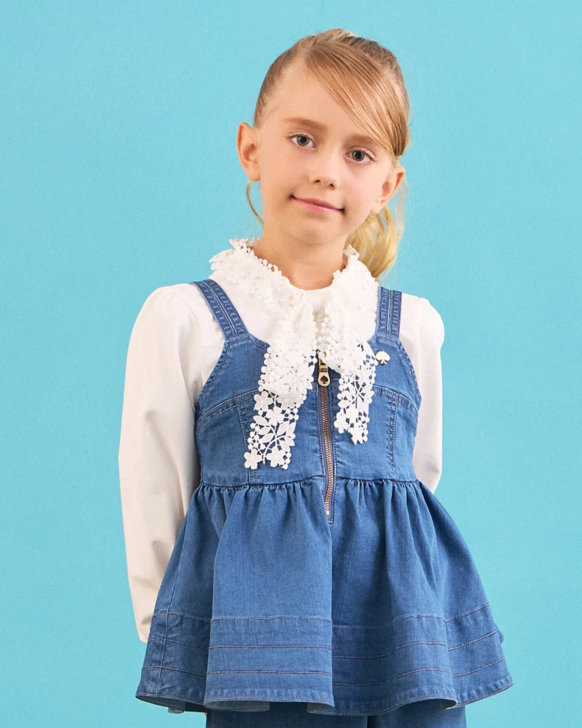 Детская футболка с кружевным бантом kate spade new york kids, Off White