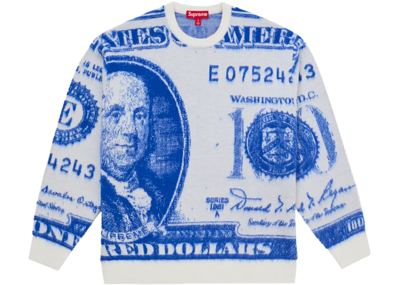 Мужской свитер с принтом Supreme Sweater, White