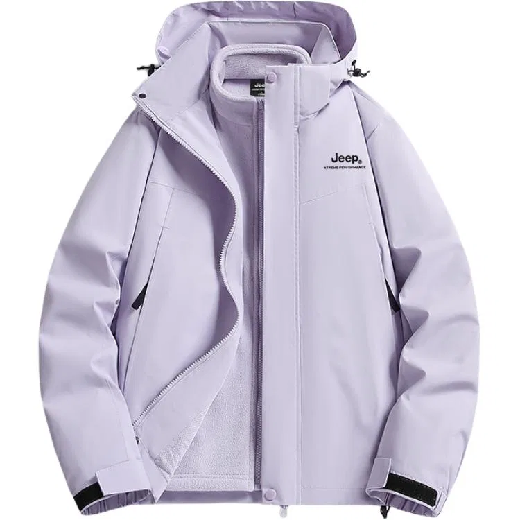 Детская куртка-дождевик с флисовой подкладкой Jeep, Milk Cream Purple